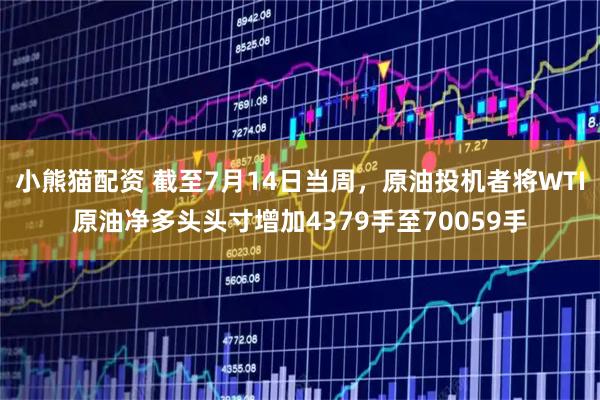 小熊猫配资 截至7月14日当周，原油投机者将WTI原油净多头头寸增加4379手至70059手
